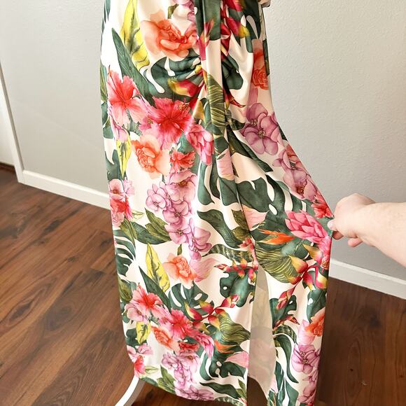 Boston Proper Tropical Oasis Print Racerback Maxi Dress Women's Size Medium - Picture 4 of 11